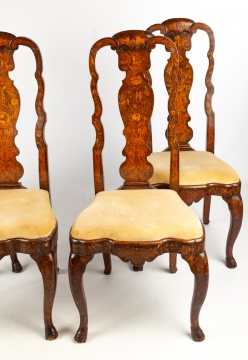 (4) 18th/19th Century Dutch Marquetry Chairs